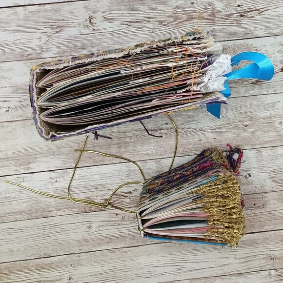 Small Purple & Gold Junk Journal, Handmade Recycled Journal, Chunky Junk Journal - Picture 2 of 16